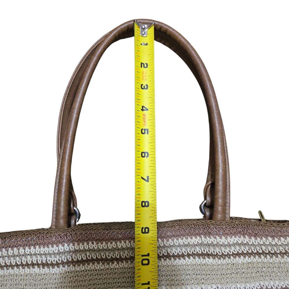 Beachy Knit Y2K Coastal Grandma 90s Earthy Boho Striped Slouchy Hobo Tote Bag - Picture 9 of 9
